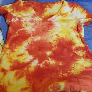 Custom tie dye American Apparel V-neck T